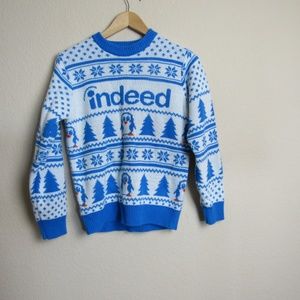 Indeed Logo Penguins Snowflakes Sweater